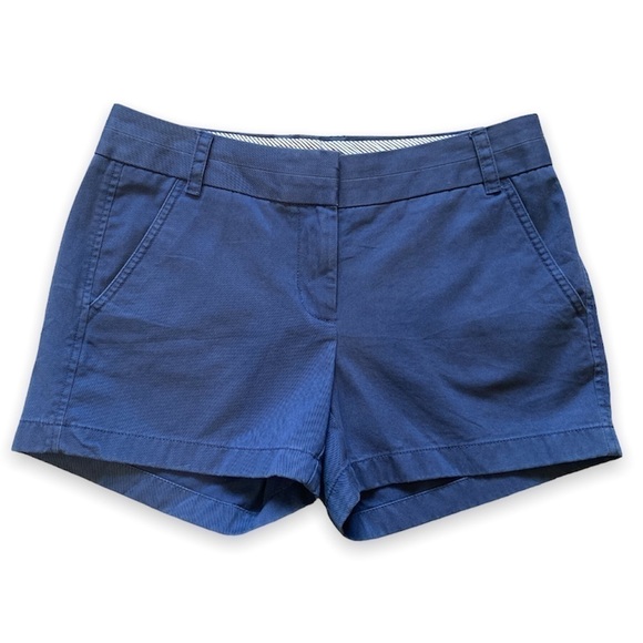 Nwt J. Crew Chino Shorts Blue Cotton 4” inseam Women’s Size 4 - Picture 1 of 7